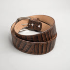 Caiman Alligator Crocodile Print Western Belt with Removable Buckle - Brown - OriginalWestern.com
