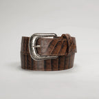 Caiman Alligator Crocodile Print Western Belt with Removable Buckle - Brown - OriginalWestern.com