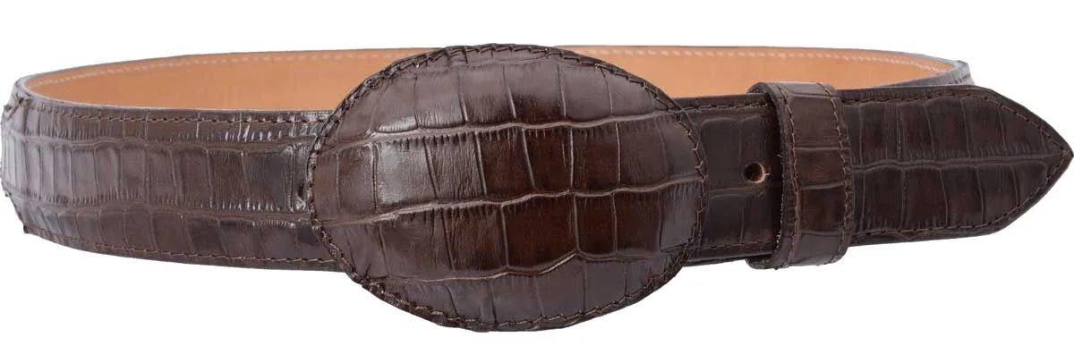 Caiman Alligator Crocodile Print Western Belt with Removable Buckle - Brown - OriginalWestern.com