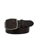 Caiman Alligator Crocodile Print Western Belt with Removable Buckle - Brown - OriginalWestern.com