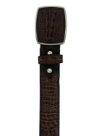 Caiman Alligator Crocodile Print Western Belt with Removable Buckle - Brown - OriginalWestern.com
