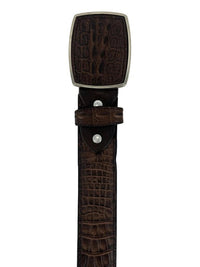 Caiman Alligator Crocodile Print Western Belt with Removable Buckle - Brown - OriginalWestern.com