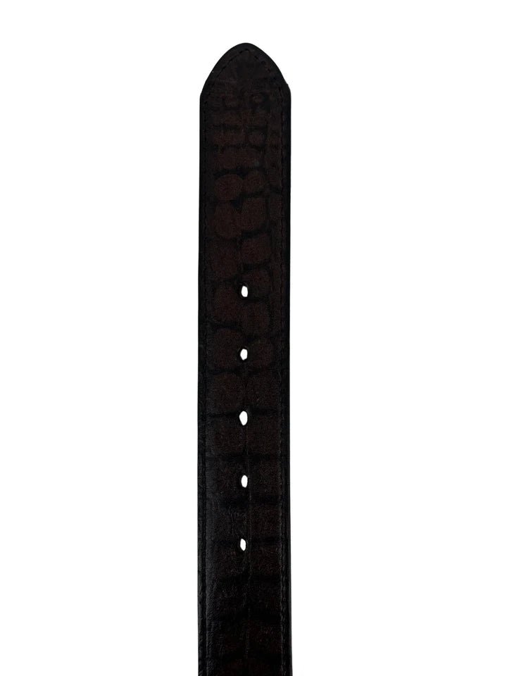 Caiman Alligator Crocodile Print Western Belt with Removable Buckle - Brown - OriginalWestern.com