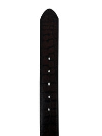 Caiman Alligator Crocodile Print Western Belt with Removable Buckle - Brown - OriginalWestern.com