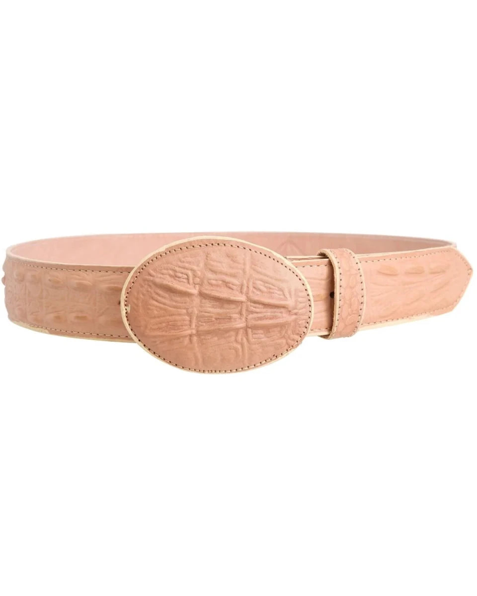 Caiman Alligator Crocodile Print Western Belt with Removable Buckle - Oryx - OriginalWestern.com