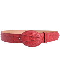 Caiman Alligator Crocodile Print Western Belt with Removable Buckle - Red - OriginalWestern.com