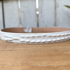 Caiman Alligator Crocodile Print Western Belt with Removable Buckle - Winter White Bone - OriginalWestern.com