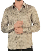 Montero - Men's Beige Microprint Shirt MON-4032