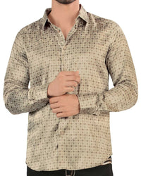 Montero - Men's Beige Microprint Shirt MON-4032