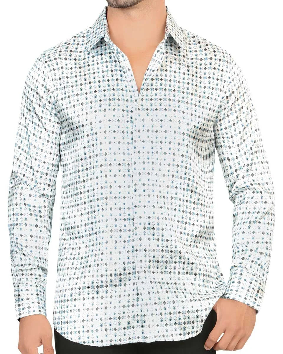 Montero - White Micro-Pattern Modern Fit Shirt 4032 MON-52419