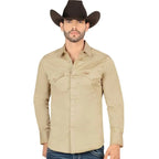 Montero - Snap Button Western Shirt Modern Fit Beige 0460