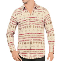 Montero - Aztec Stripe Snap Shirt Modern Fit Beige 4036