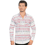 Montero - Aztec Stripe Snap Shirt Modern Fit White 4036
