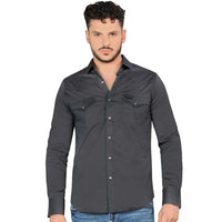 Montero - Snap Button Western Shirt Modern Fit Charcoal 0460