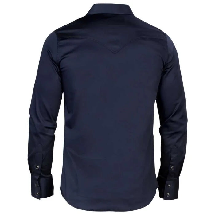 Montero - Snap Button Western Shirt Modern Fit Navy Blue 0460