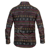 Montero - Aztec Stripe Snap Shirt Modern Fit Black 4036