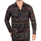 Montero - Aztec Stripe Snap Shirt Modern Fit Black 4036