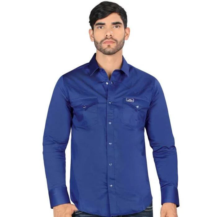 Montero - Snap Button Western Shirt Modern Fit Royal Blue 0460