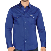 Montero - Snap Button Western Shirt Modern Fit Royal Blue 0460