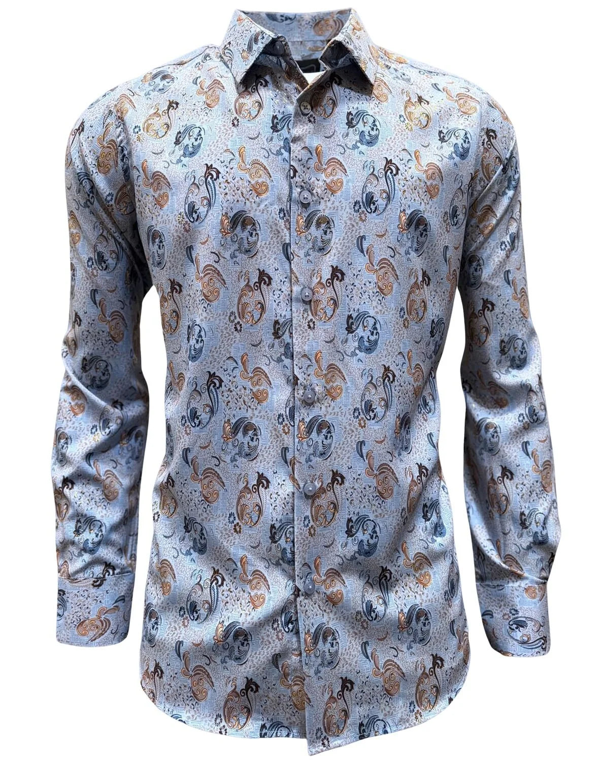 Montero - Paisley Jacquard Dress Shirt Blue 4057