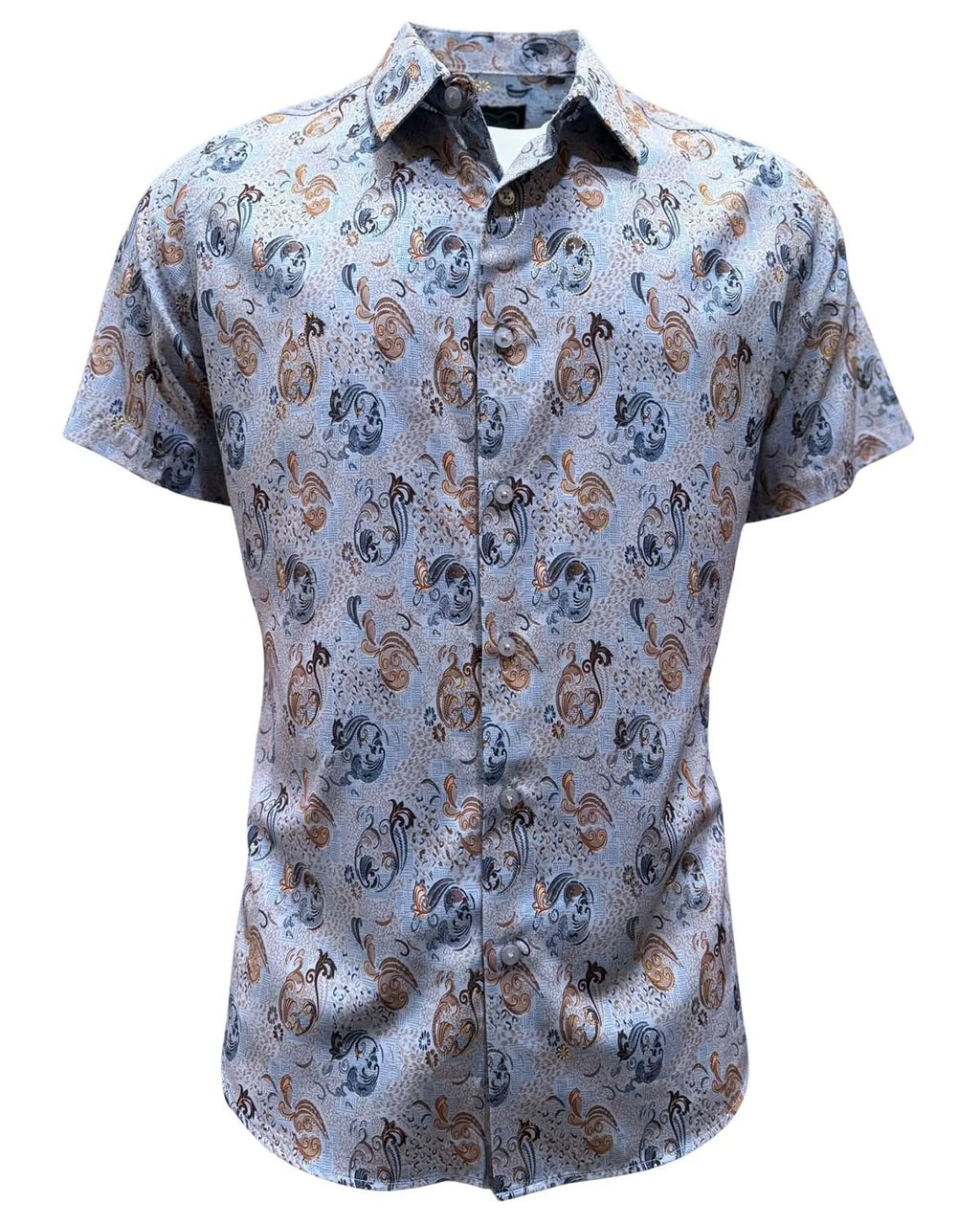 Montero - Paisley Jacquard Dress Shirt Blue 4057