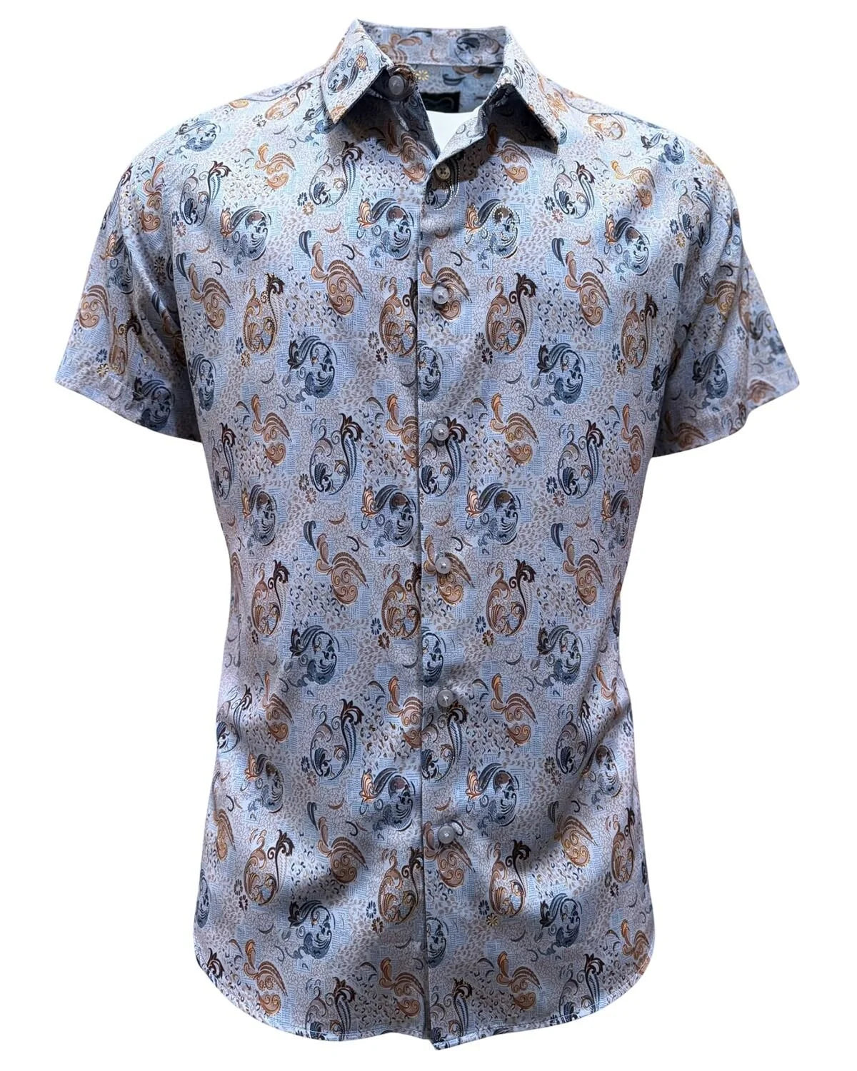 Montero - Paisley Jacquard Dress Shirt Blue 4057