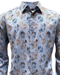 Montero - Paisley Jacquard Dress Shirt Blue 4057