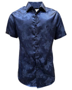Montero - Floral Jacquard Dress Shirt Royal Blue 4024