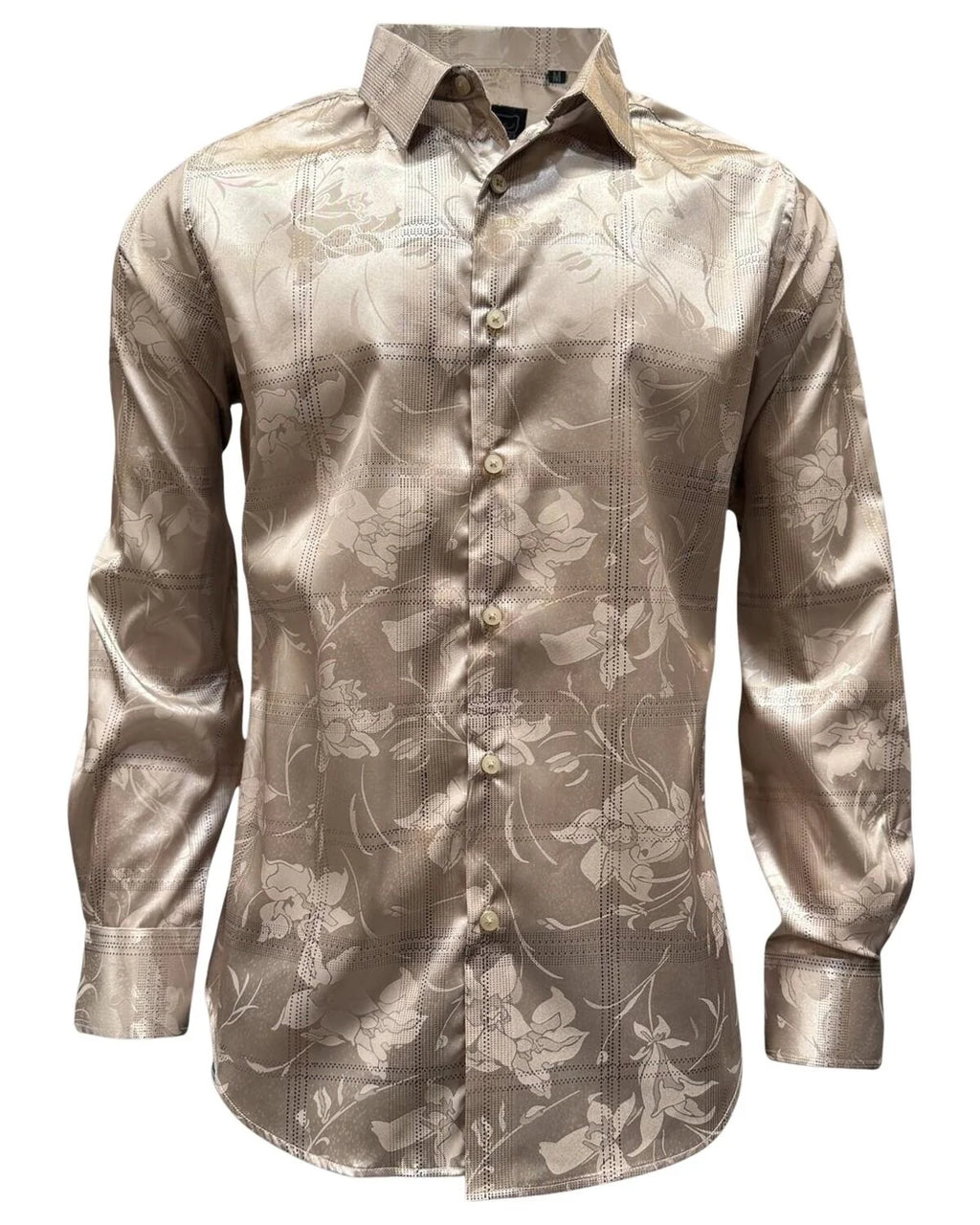 Montero - Floral Jacquard Dress Shirt Beige 4024