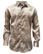Montero - Floral Jacquard Dress Shirt Beige 4024