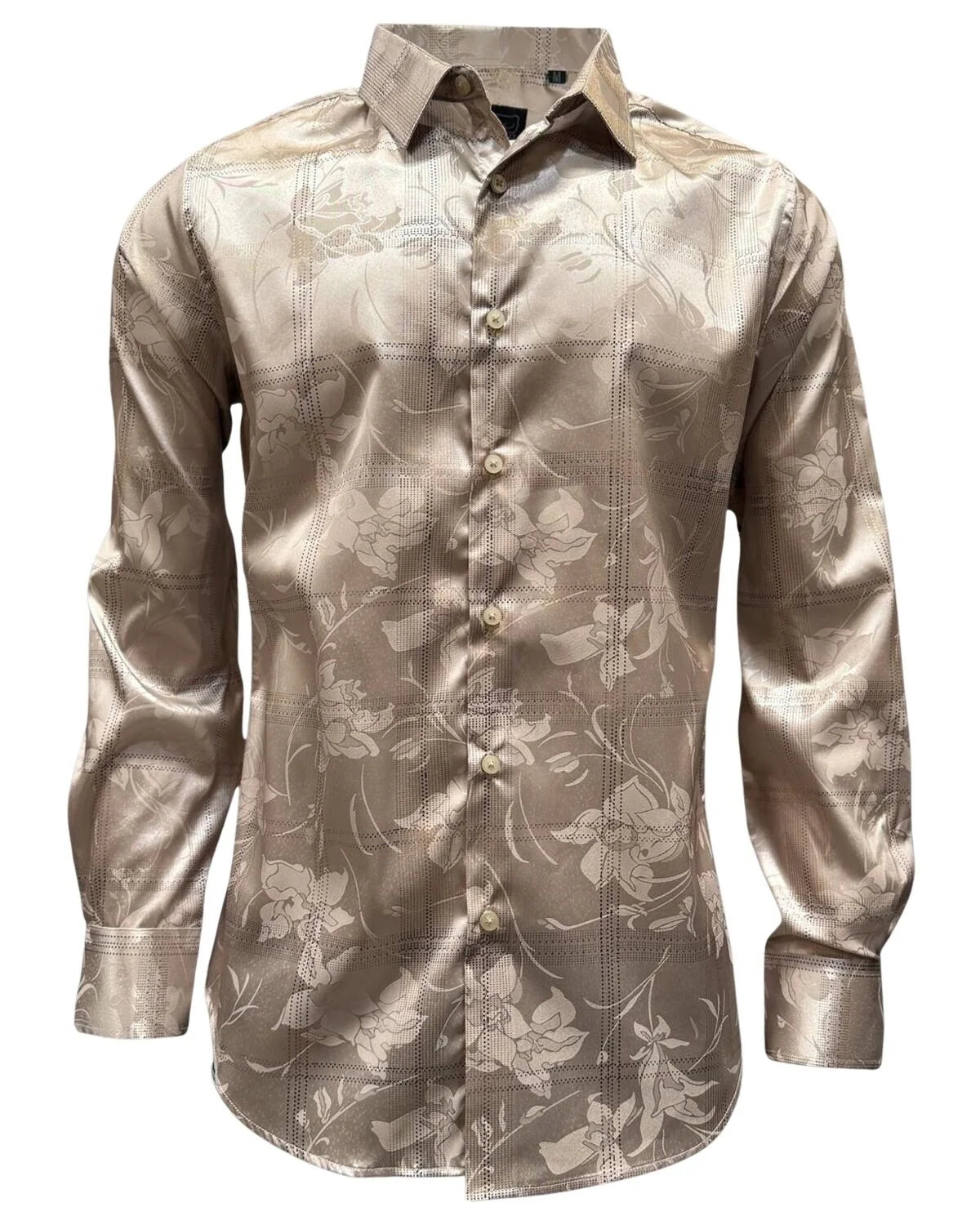 Montero - Floral Jacquard Dress Shirt Beige 4024