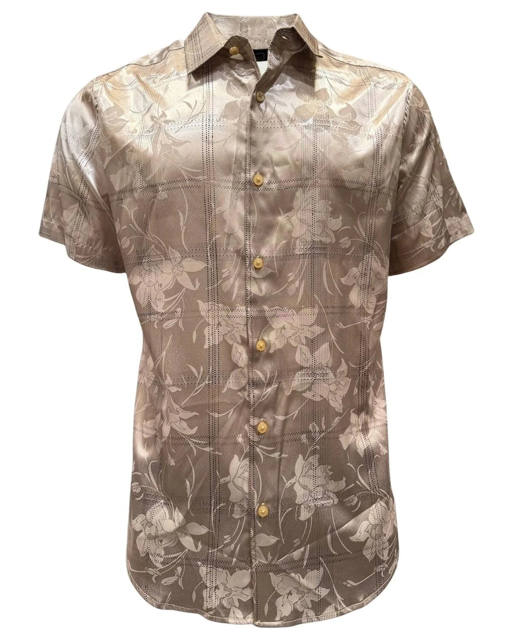 Montero - Floral Jacquard Dress Shirt Beige 4024