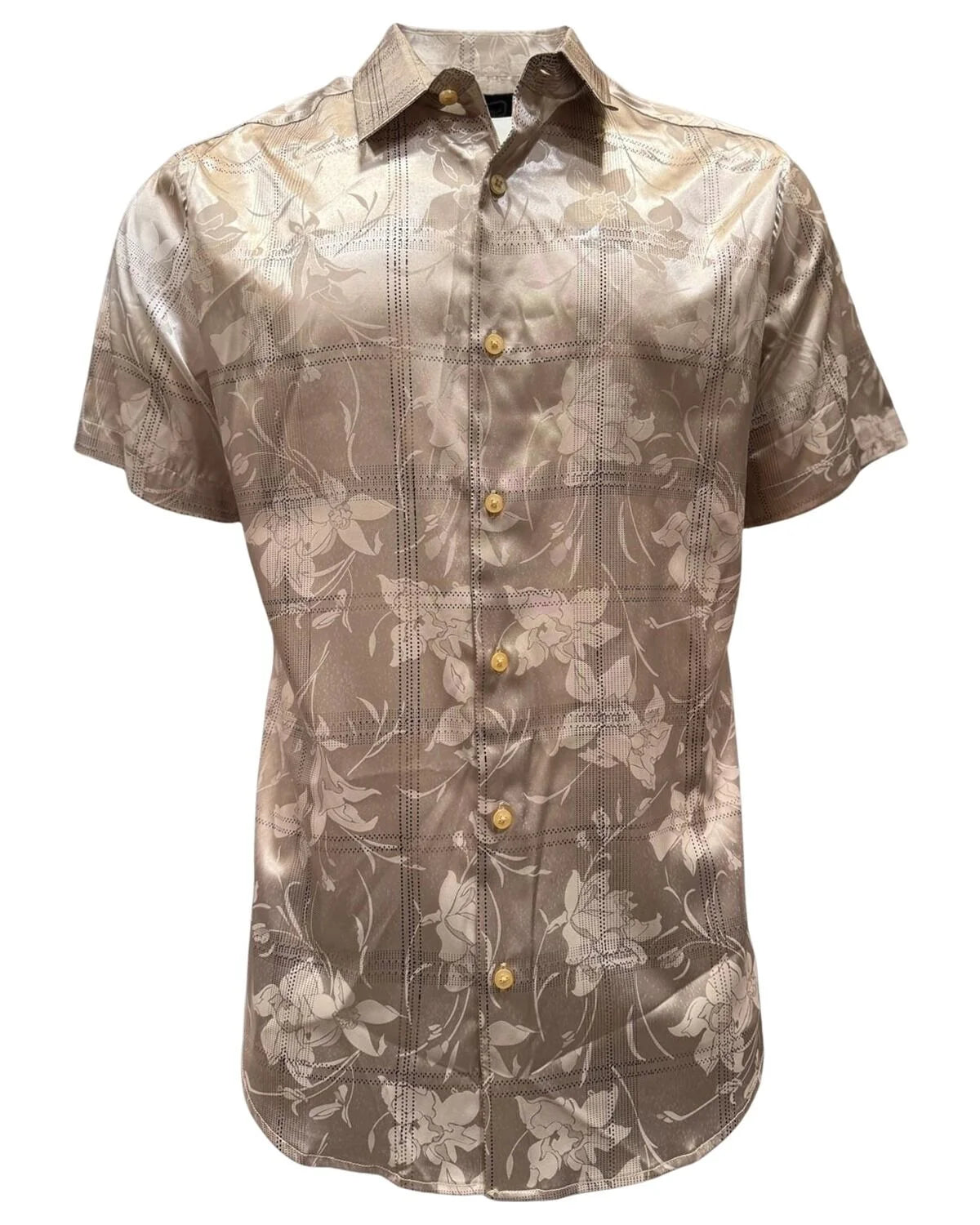 Montero - Floral Jacquard Dress Shirt Beige 4024
