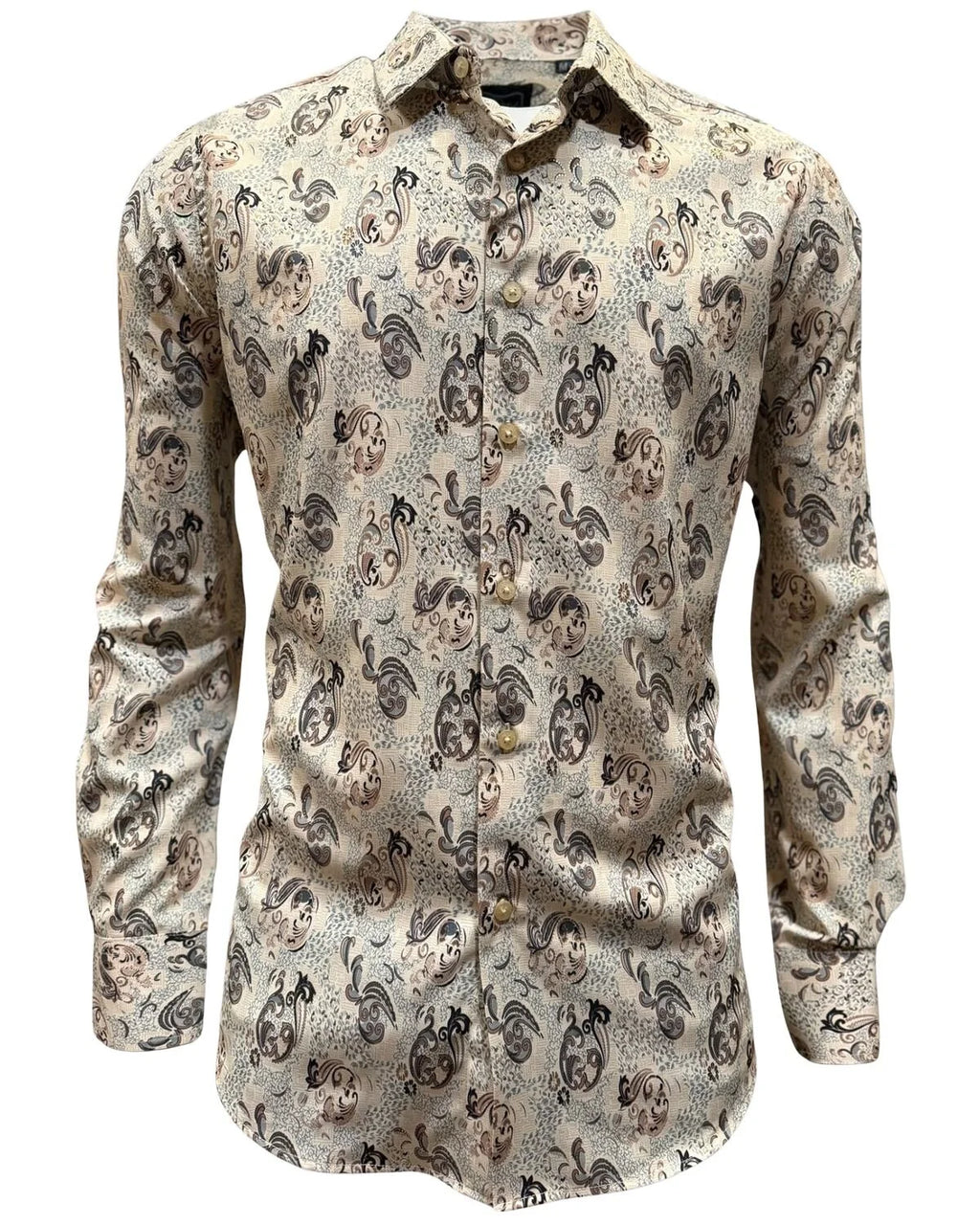 Montero - Paisley Jacquard Dress Shirt Beige 4057