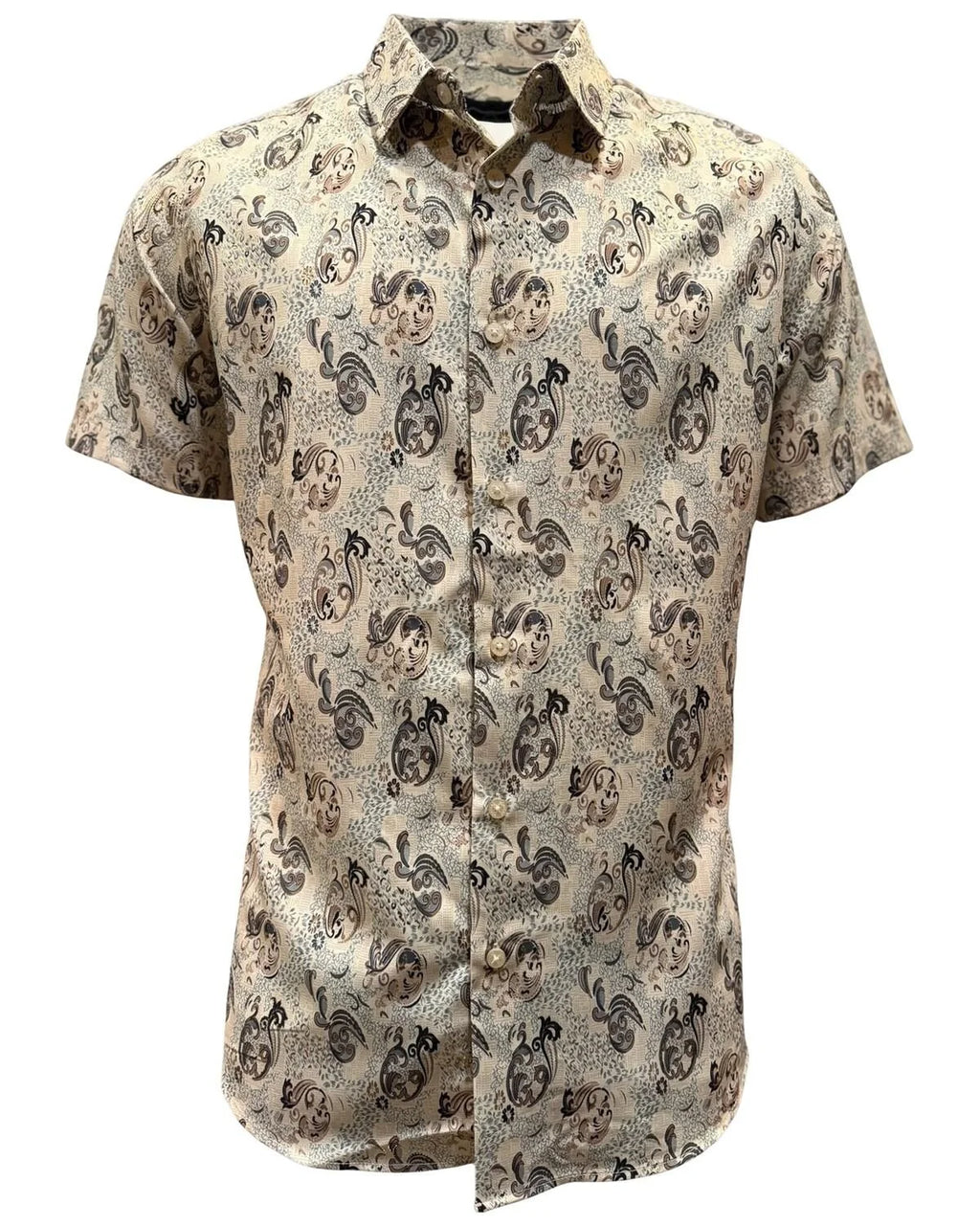 Montero - Paisley Jacquard Dress Shirt Beige 4057