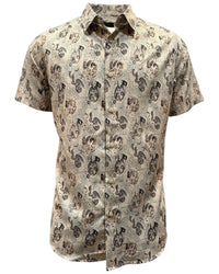 Montero - Paisley Jacquard Dress Shirt Beige 4057