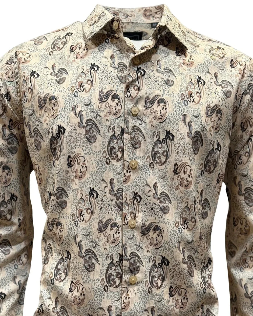 Montero - Paisley Jacquard Dress Shirt Beige 4057