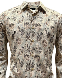 Montero - Paisley Jacquard Dress Shirt Beige 4057