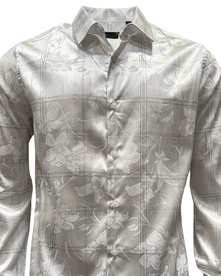 Montero - Floral Jacquard Dress Shirt White 4024