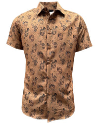 Montero - Paisley Jacquard Dress Shirt Camel 4057