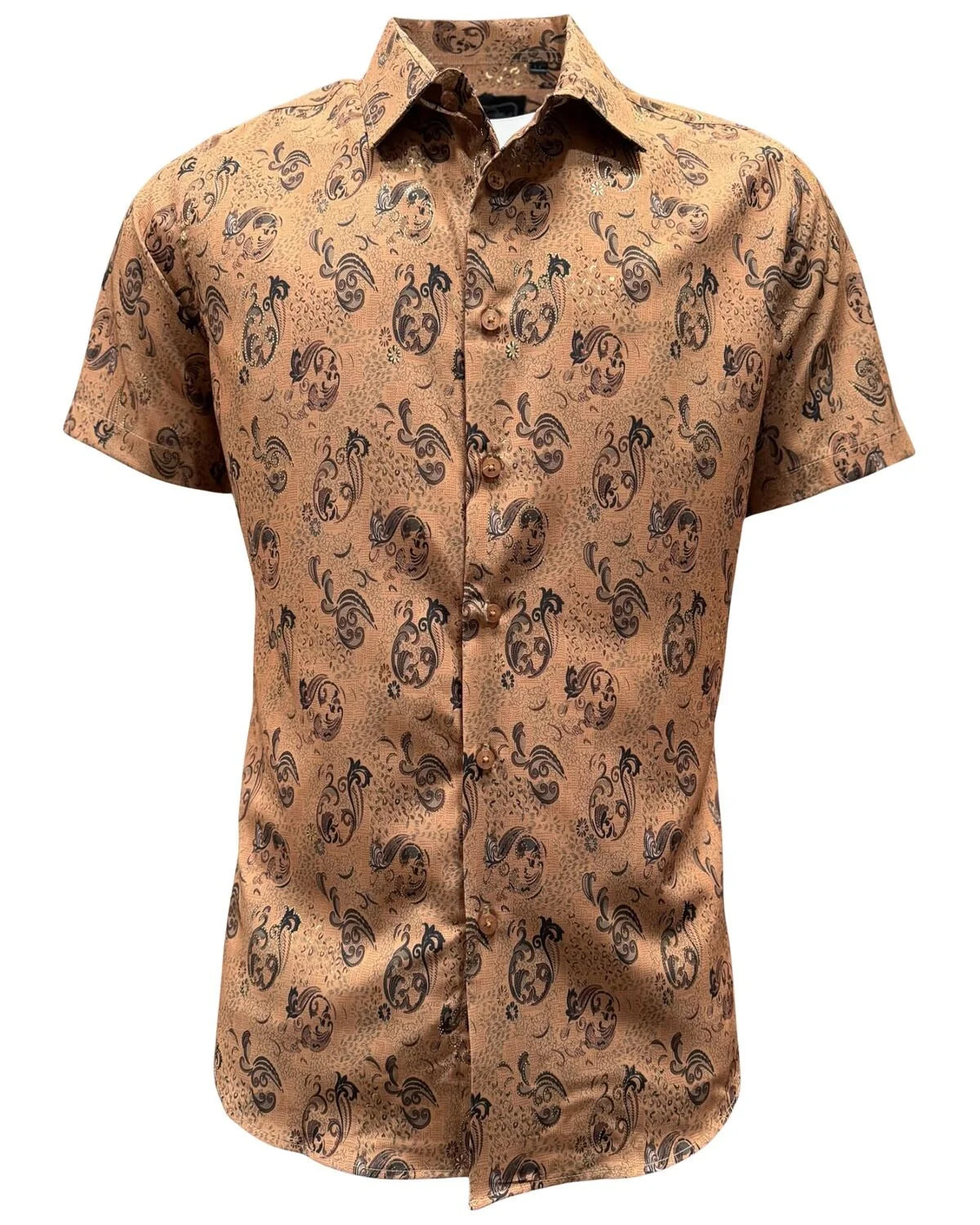 Montero - Paisley Jacquard Dress Shirt Camel 4057