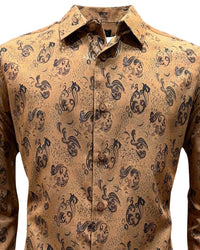 Montero - Paisley Jacquard Dress Shirt Camel 4057