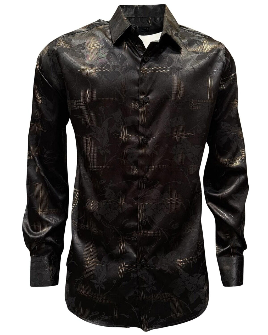 Montero - Floral Jacquard Dress Shirt Black 4024