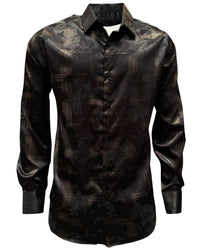 Montero - Floral Jacquard Dress Shirt Black 4024