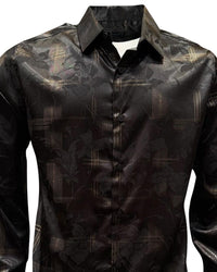 Montero - Floral Jacquard Dress Shirt Black 4024