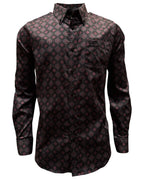 Montero - Diamond Print Stretch Casual Shirt Black 4062