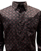 Montero - Diamond Print Stretch Casual Shirt Black 4062