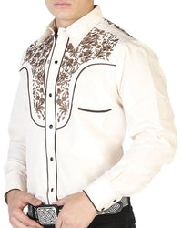 El General - Camisa Vaquera Bordada Beige ESDLC 43299