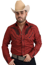 White Diamonds  - Camisa Charra Ladrillo 11-915