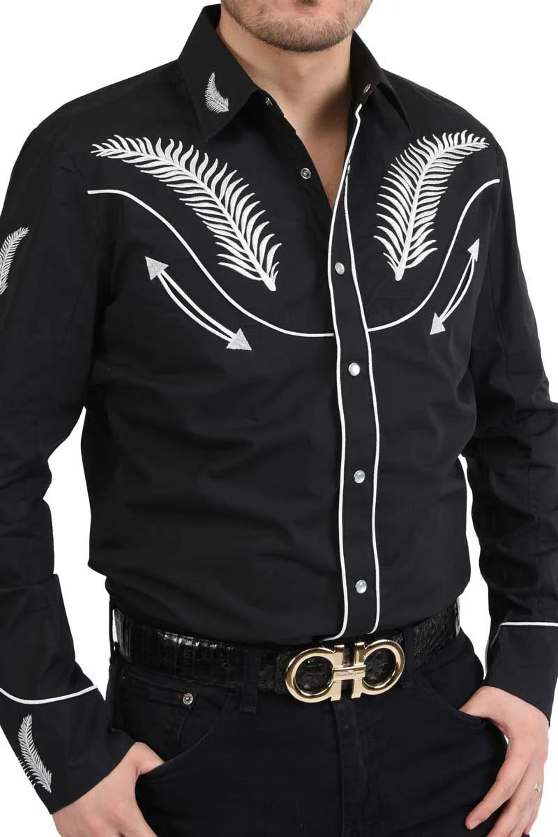 Camisa White Diamonds Charra Negro/Blanco 11-914